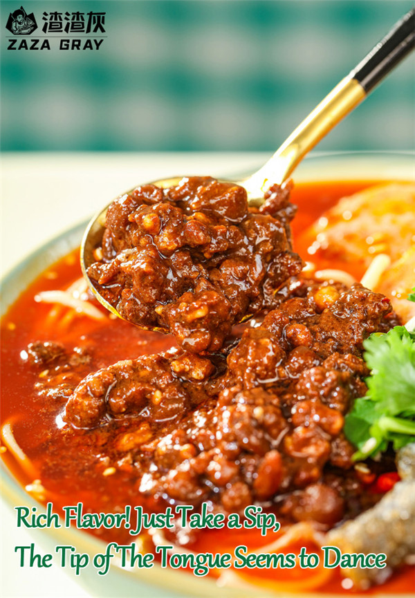 fideos de arroz picante estilo Hong Kong con pasta de carne e sopa de óso de porco sabor-8